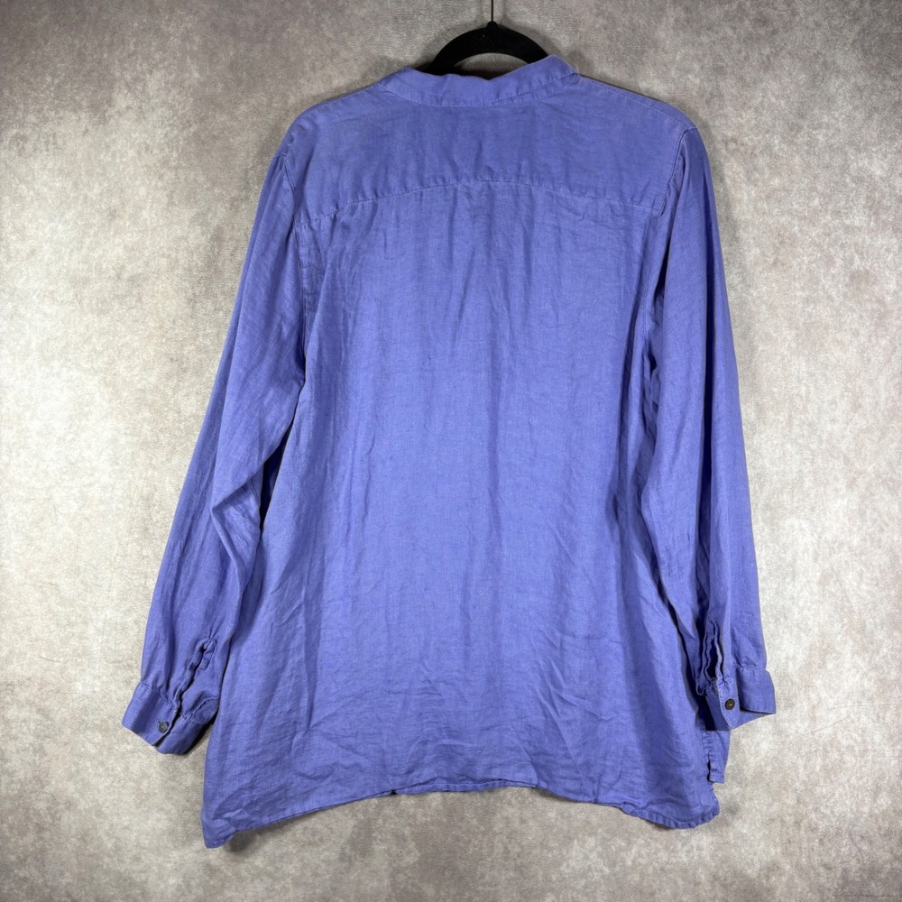 J. Jill Button Down Shirt Womens XL Purple Love Linen Essential Shirt Casual - Picture 4 of 9